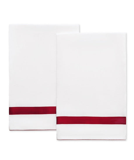Matouk Lowell Guest Towel 20 x 26 - Set of 2 Scarlet at Fig Linens and Home