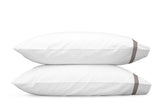 Pillowcases Pair in Standard or King - Matouk Lowell Platinum Bedding at Fig Linens and Home