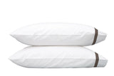 Matouk Pillowcases - Lowell Sable Brown Bedding at Fig Linens and Home - Milano Percale Cotton