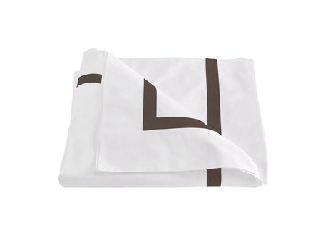 Matouk Duvet Cover - Lowell Sable Brown Bedding at Fig Linens and Home - Milano Percale Cotton