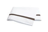 Matouk Flat Sheet - Lowell Sable Brown Bedding at Fig Linens and Home - Milano Percale Cotton