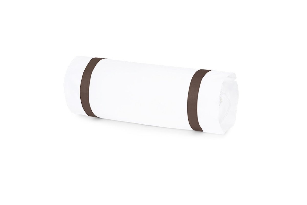 Neckroll Sham - Matouk Lowell Sable Brown Bedding at Fig Linens and Home