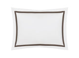 Matouk Pillow Sham - Lowell Sable Brown Bedding at Fig Linens and Home - Milano Percale Cotton