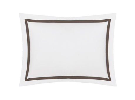 Matouk Pillow Sham - Lowell Sable Brown Bedding at Fig Linens and Home - Milano Percale Cotton