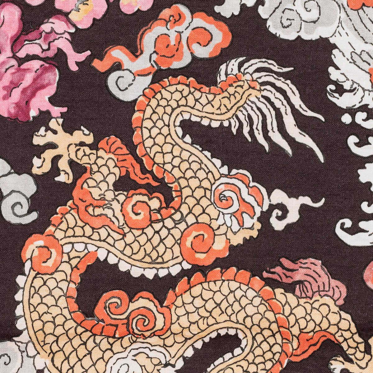 Magic Mountain Chocolate Persimmon Placemats by Matouk Schumacher - Swatch of Fabric