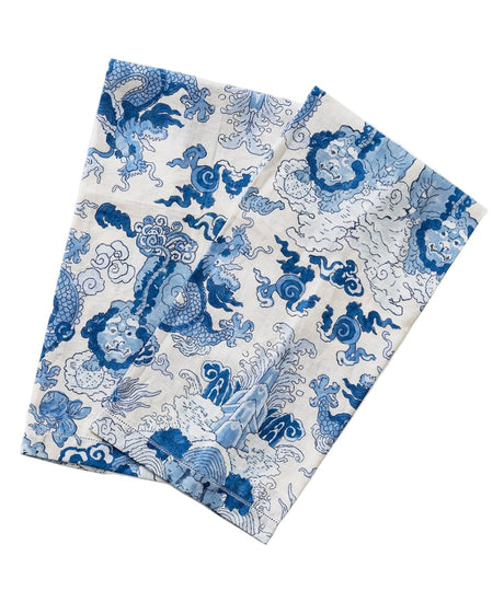 Magic Mountain Porcelain Blue Guest Towels - Matouk Schumacher Powder Room at Fig Linens and Home