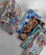 Magic Mountain Porcelain Blue Napkins Matouk | Schumacher at Fig Linens and Home - Lifestyle Photo