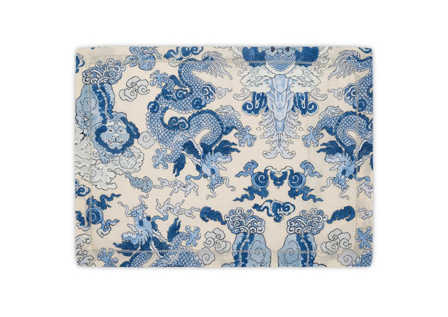 Placemats - Matouk Schumacher Magic Mountain Porcelain Blue Placemat - Table Linens