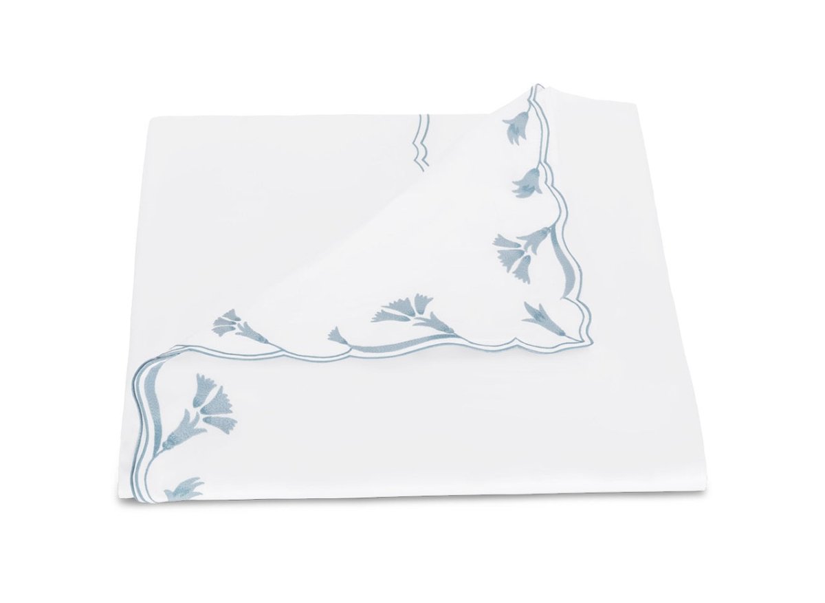 Matouk Marcella Full/Queen Duvet Cover 90 x 96 Hazy Blue at Fig Linens and Home