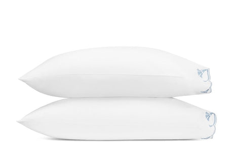 Matouk Marcella King Cases - Pair 21 x 40 Hazy Blue at Fig Linens and Home