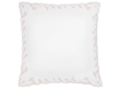 Matouk Marcella Euro Sham 27 x 27 Pink at Fig Linens and Home