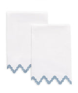 M042 Aziza Guest Towel 20 x 26 - Set of 2 Hazy Blue Powder Room Towels at Fig Linens and Home