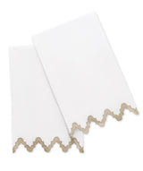 M042 Aziza Guest Towel 20 x 26 - Set of 2 Khaki Powder Room Towels at Fig Linens and Home