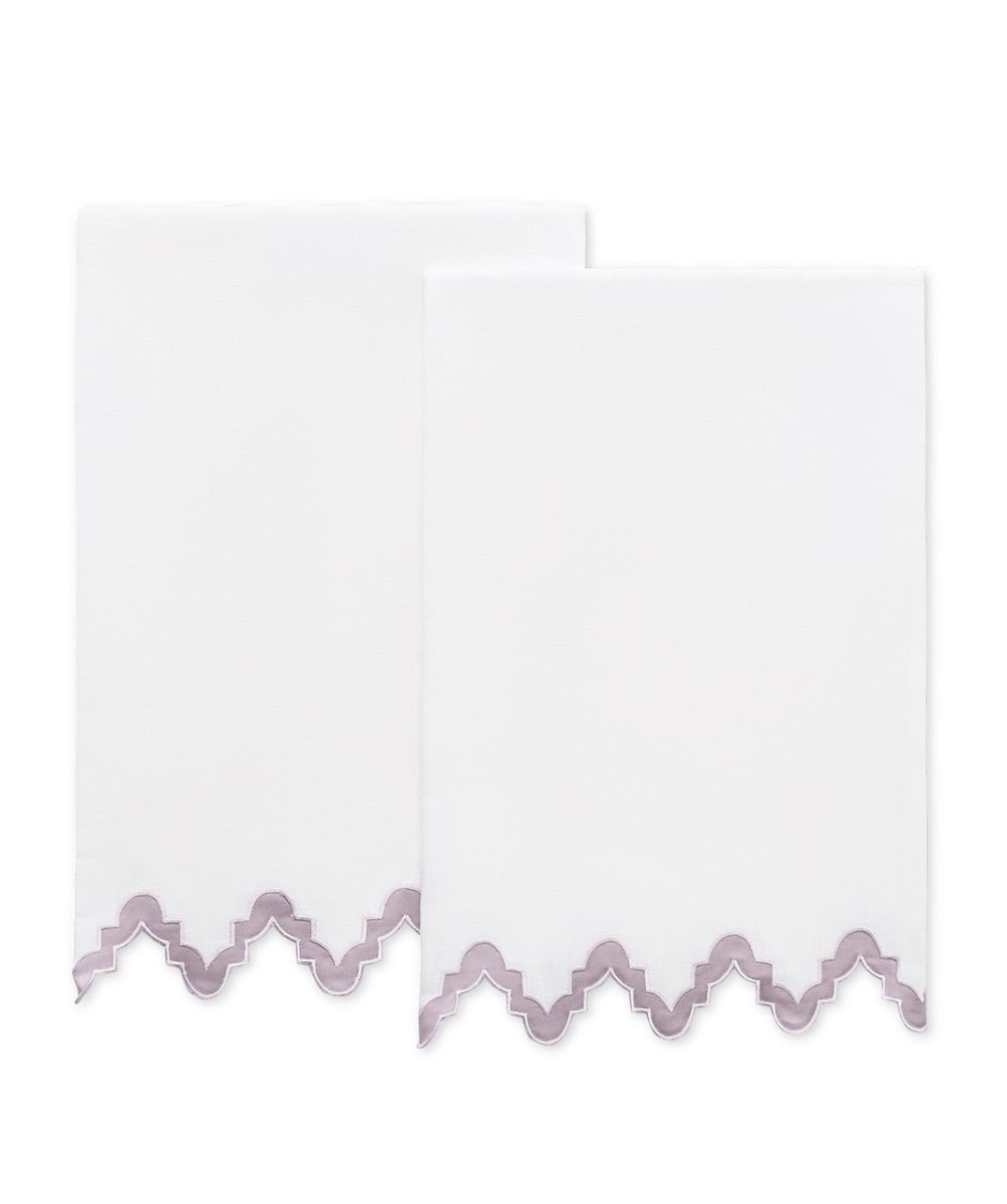 M042 Aziza Guest Towel 20 x 26 - Set of 2 Deep Lilac Powder Room Towels at Fig Linens and Home