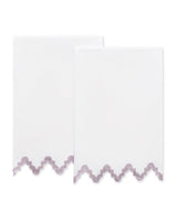 M042 Aziza Guest Towel 20 x 26 - Set of 2 Deep Lilac Powder Room Towels at Fig Linens and Home