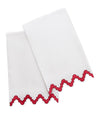 M042 Aziza Guest Towel 20 x 26 - Set of 2 Scarlet Powder Room Towels at Fig Linens and Home