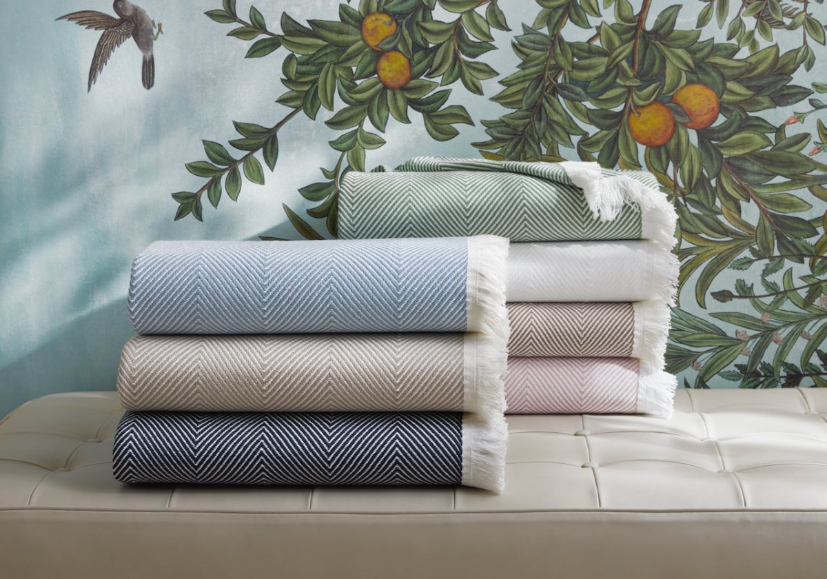 Matouk Leo Oversized Throws at Fig Linens and Home
