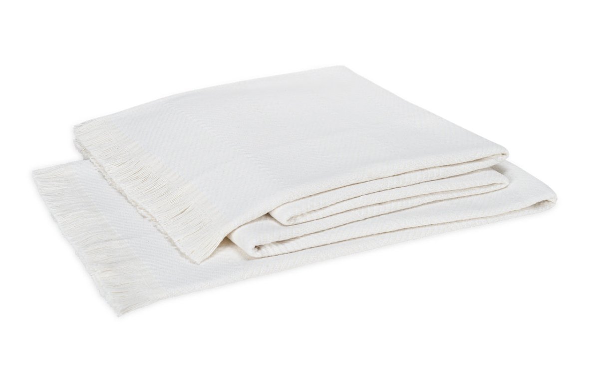 Matouk Leo Oversized Throw White at Fig Linens and Home