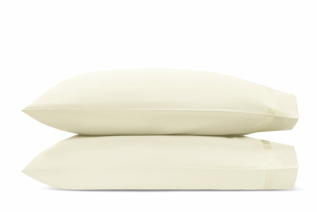 Pillowcases - Matouk Nocturne Sateen Bedding in Ivory at Fig Linens and Home