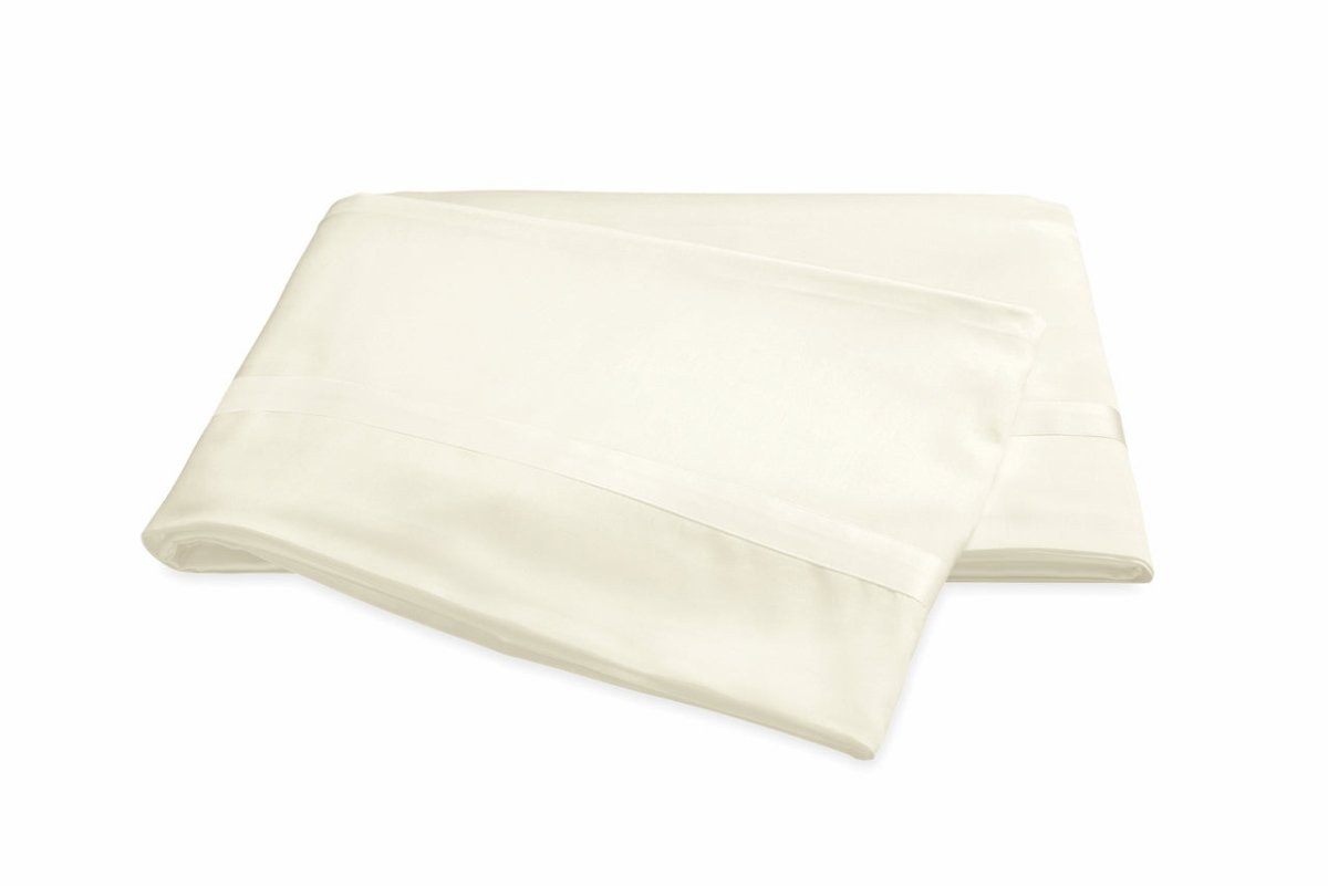 Flat Sheet - Matouk Nocturne Sateen Bedding in Ivory at Fig Linens and Home