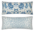 Matouk Reversible Lumbar Pillow Cover 16 x 36 Magic Mountain Porcelain Blue/Iconic Leopard Sky