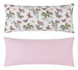 Matouk Reversible Lumbar Pillow Cover 16 x 36 Quilted Baudin Butterfly Pink/Matteo Peony