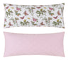 Matouk Reversible Lumbar Pillow Cover 16 x 36 Quilted Baudin Butterfly Pink/Matteo Peony