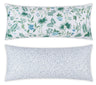 Matouk Reversible Lumbar Pillow Cover 16 x 36 Quilted Palmyra Emerald/Celine Blue