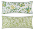 Matouk Reversible Lumbar Pillow Cover 16 x 36 Quilted Pomegranate Citrus/Gabriel Grass