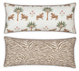 Matouk Reversible Lumbar Pillow Cover 16 x 36 Tiger Palm/Regine Coconut