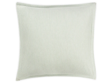 Matteo Seersucker Palm Green Euro Square Sham | Matouk at Fig Linens and Home
