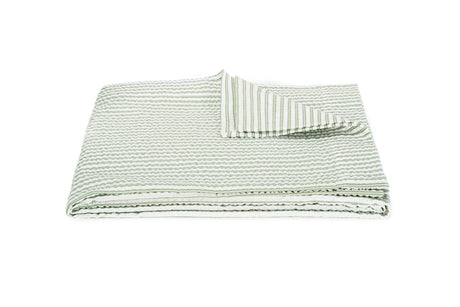 Matteo Seersucker Palm Green Coverlet | Matouk at Fig Linens and Home