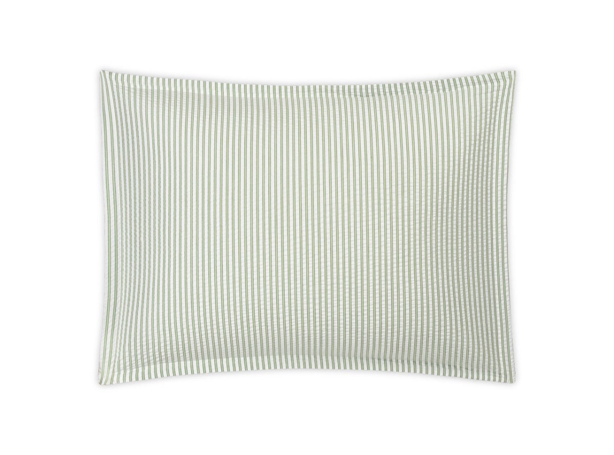 Matteo Seersucker Palm Green Pillow Sham | Matouk at Fig Linens and Home