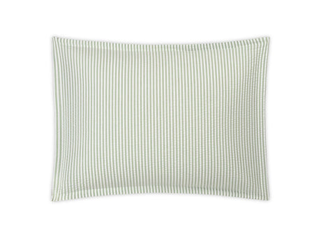 Matteo Seersucker Palm Green Pillow Sham | Matouk at Fig Linens and Home