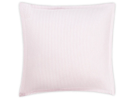 Matteo Seersucker Pink Euro Square Sham | Matouk at Fig Linens and Home