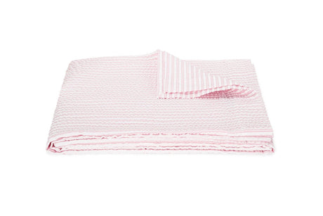 Matteo Seersucker Pink Coverlet | Matouk at Fig Linens and Home