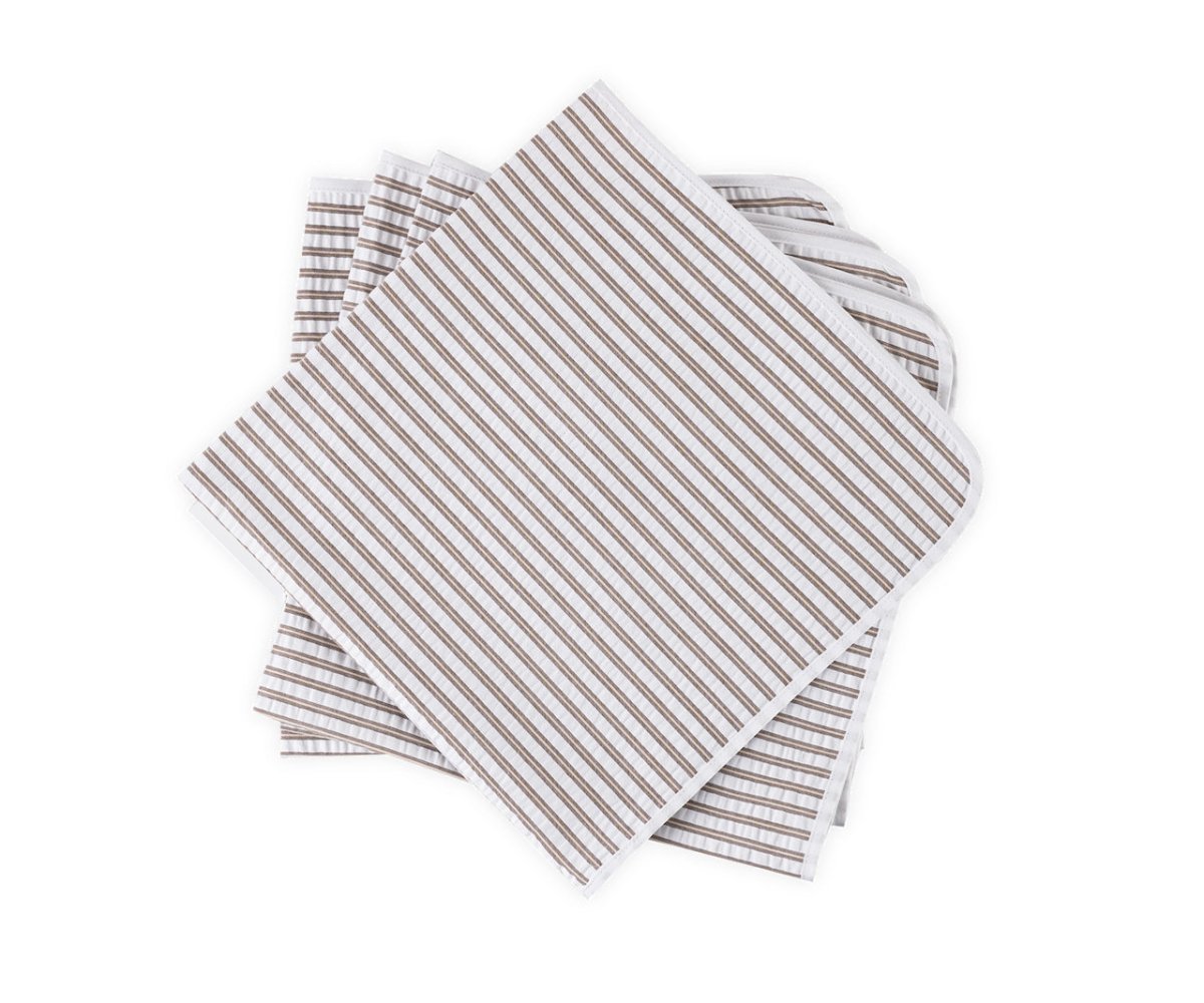 Matouk Matteo Seersucker Napkins in Bark at Fig Linens and Home