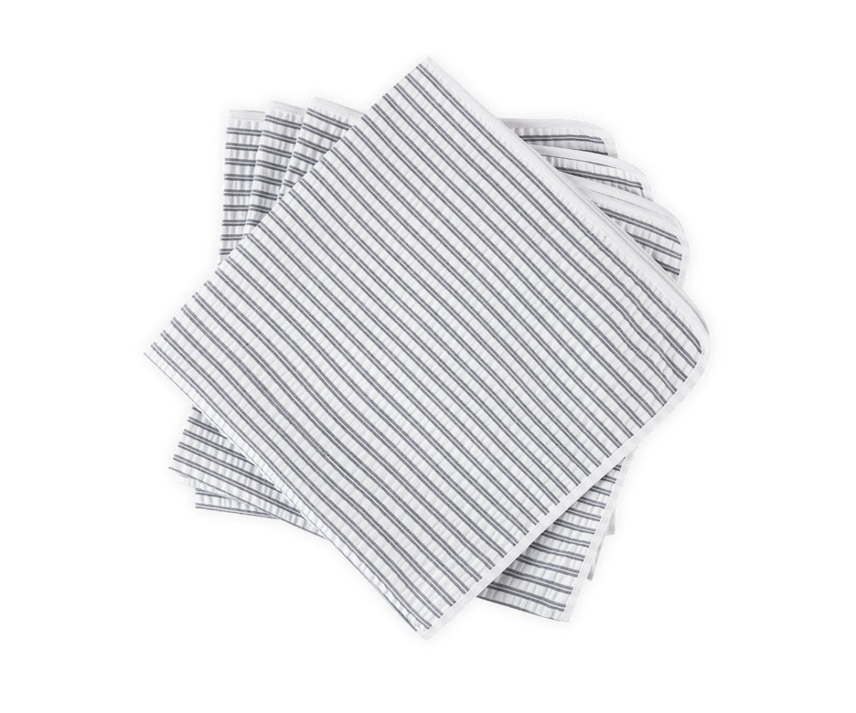 Matouk Matteo Seersucker Napkins in Deep Navy Blue at Fig Linens and Home