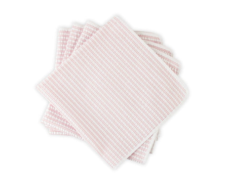 Matouk Matteo Seersucker Napkins in Pink at Fig Linens and Home