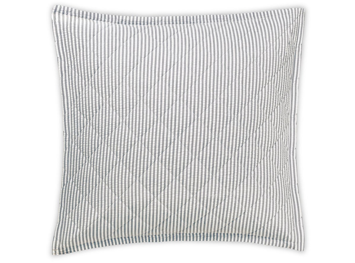 Matteo Deep Navy Blue Quilted Euro Sham | Matouk at Fig Linens and Home