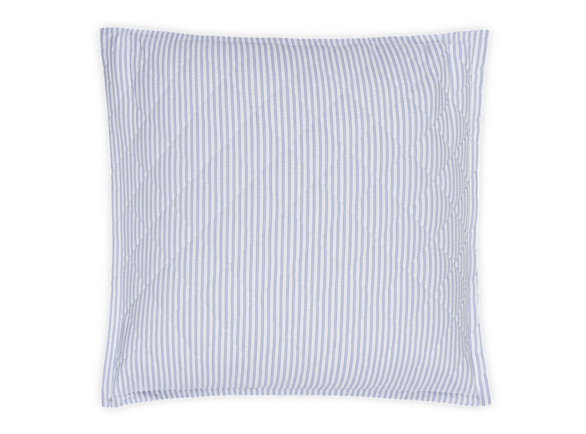 Matteo Azure Blue Quilted Euro Square Sham | Matouk at Fig Linens and Home