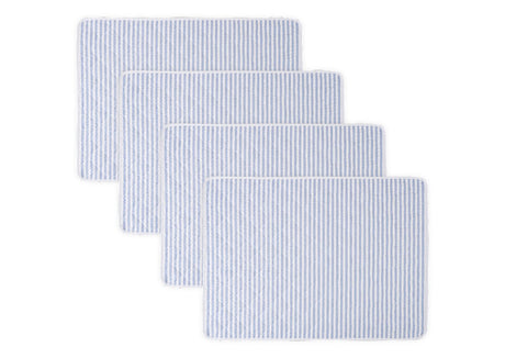 Matouk Matteo Quilted Placemats Azure at Fig Linens and Home