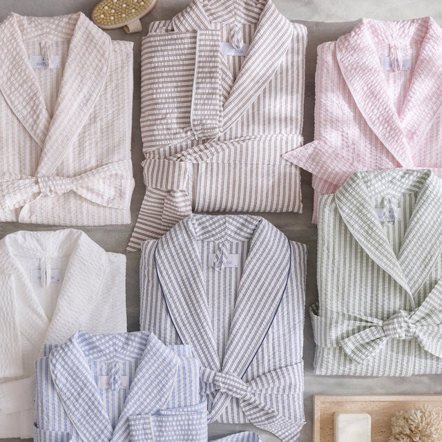 Matteo Robe by Matouk Bark Extra Small Robe at FIG LINENS AND HOME 1