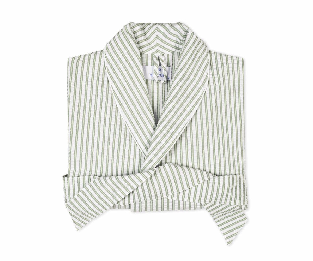 Bath Robe - Matteo Palm Green Robe by Matouk at Fig Linens and Home