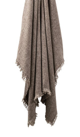 Cashmere Throw - Matouk Maya Hazelnut Throw at Fig Linens and Home - Hanging