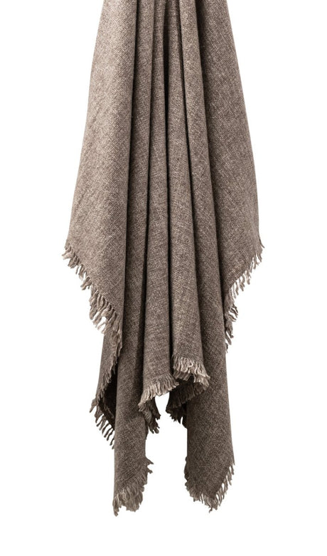 Cashmere Throw - Matouk Maya Hazelnut Throw at Fig Linens and Home - Hanging