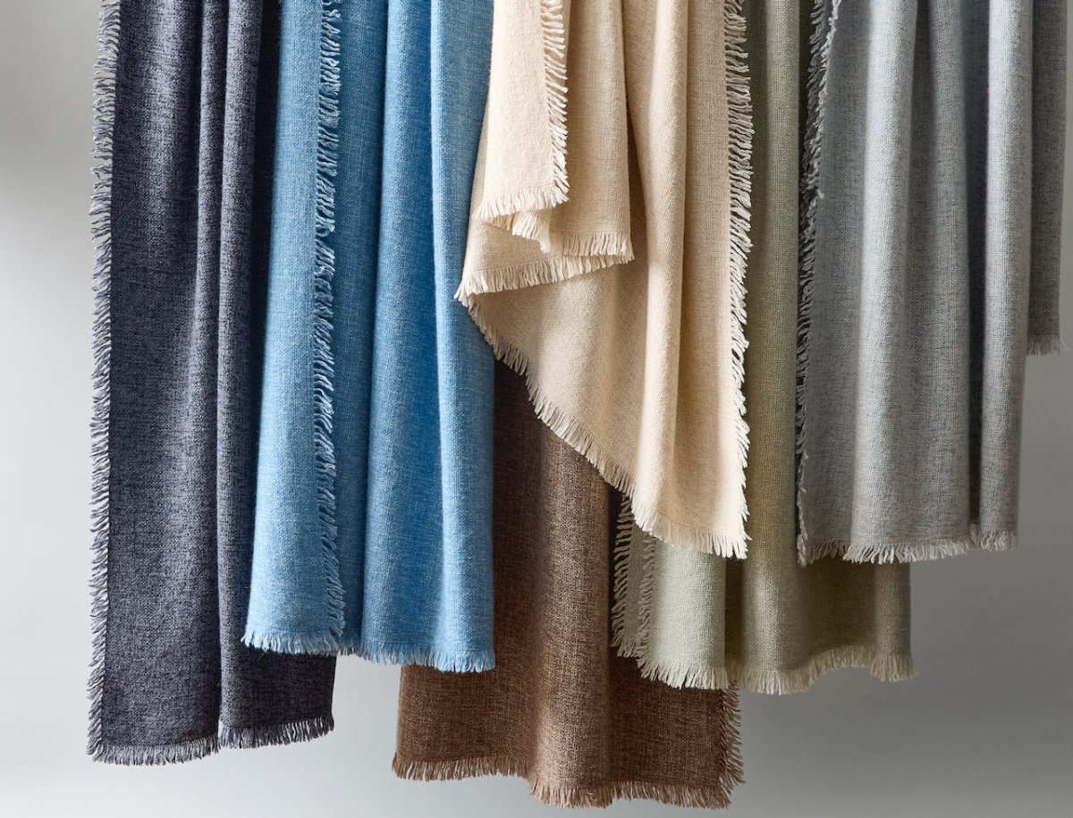 Matouk Maya Cashmere Throw Blankets at Fig Linens and Home - View 2