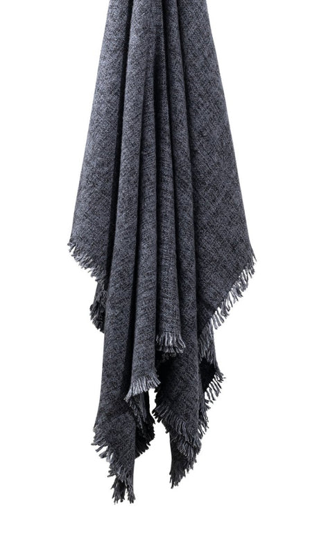 Cashmere Throw - Matouk Maya Ink Throw at Fig Linens and Home - Hanging