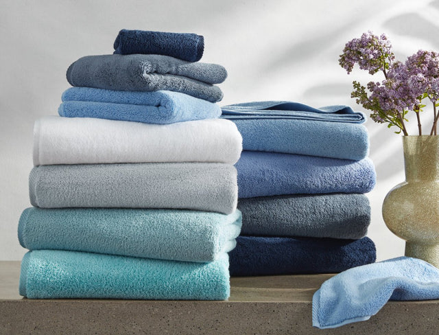 Matouk Milagro Cotton Towels at Fig Linens and Home - Terry Towels in Blue Shades