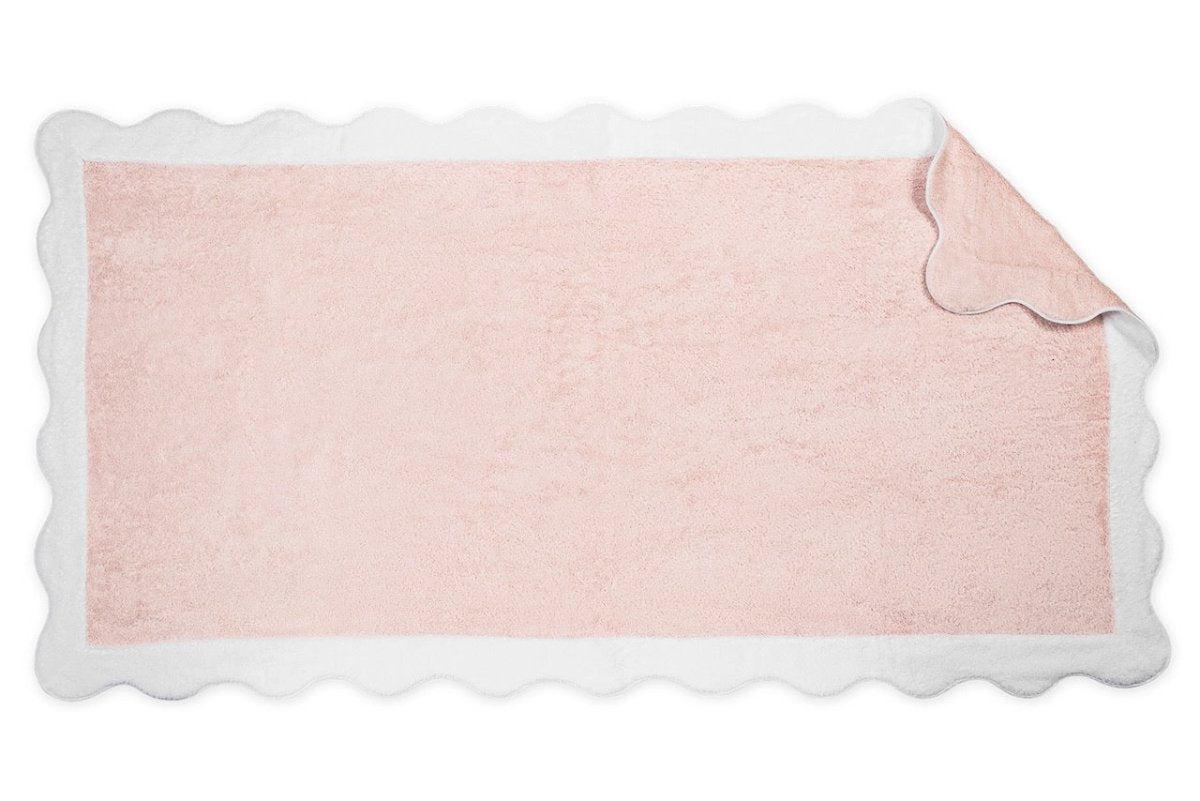Beach Towel - Neptune Pool Towel 36 x 70 Blush and White by Matouk Schumacher - Full View
